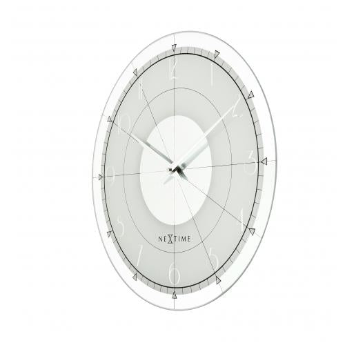 Load image into Gallery viewer, Nextime klok 8125 fancy round, ø43 cm, wall, white silver
