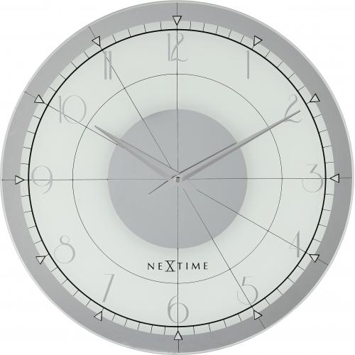Load image into Gallery viewer, Nextime klok 8125 fancy round, ø43 cm, wall, white silver
