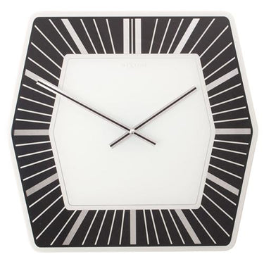 Nextime klok 8128zw hexagon, 43x43 cm, wall, white
