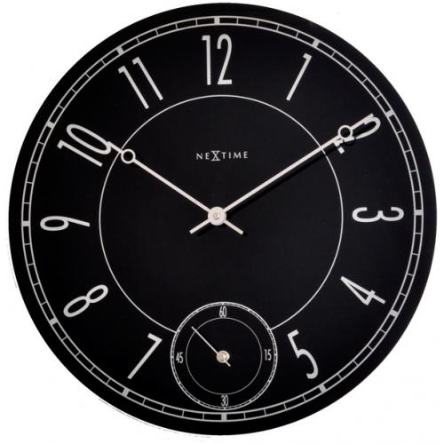 Nextime klok 8144 leitbring, ø43 cm, wall, black silver glossy