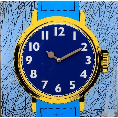 Nextime klok 8157 watch one, 43x43.2 cm, wall, blue yellow