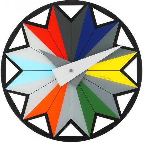 Load image into Gallery viewer, Nextime klok 8163 circus, ø43 cm, wall, black multi-color
