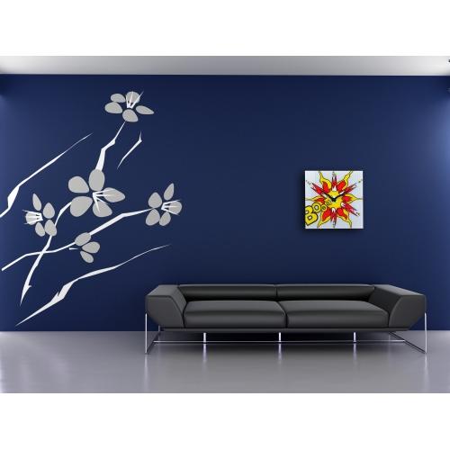 Load image into Gallery viewer, Nextime klok 8173 boom, 43x43 cm, wall ,red yellow white
