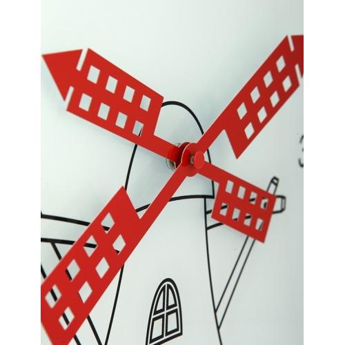 Nextime klok 8807 windmil, ø30 cm, wall, white black red