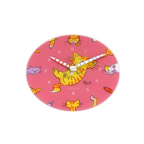 Nextime klok 8810 tickle my tummy, ø30 cm, wall, pink multi-color