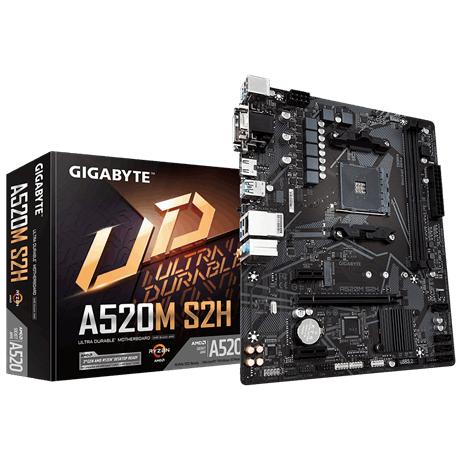 Load image into Gallery viewer, Gigabyte a520m s2h, matx, amd,am4, a520, ryzen 3 3rd gen, 64gb, 2x dimm ddr4, 5000 mhz, usb3.1, m.2

