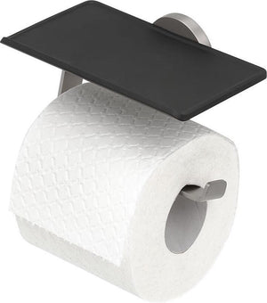 Tiger noon - wc rolhouder met planchet - toiletrolhouder - zonder boren - boren of lijmen - rvs geborsteld