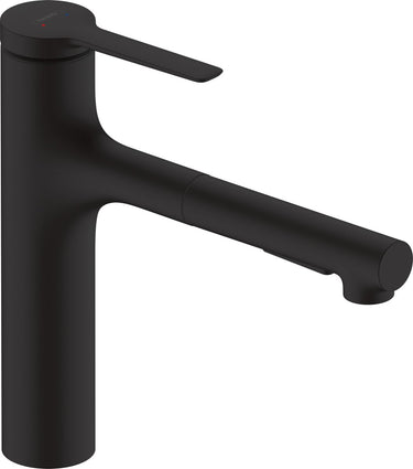 Hansgrohe zesis m33 - keukenmengkraan - ééngreeps bediening - 160mm maat - uittrekbare vuistdouche - 2 straalfuncties - mat zwart