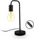 B.k.licht - zwarte tafellamp - met industriële retro design - metalen bedlamp - netstroom - e27 fitting - h.: 38cm