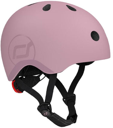 Scoot ride helmet – kinderhelm – s 51-55 cm – led achterlicht – magnetische sluiting – verstelbaar – wildberry