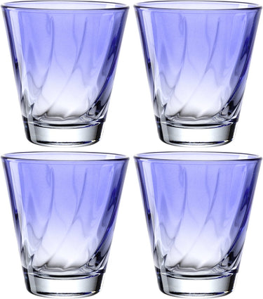 Leonardo twist drinkglas 215ml blauw - set 4