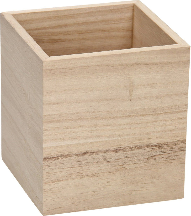 Load image into Gallery viewer, Playwood pennenbakje hout vierkant natuur voor kinderen en volwassenen.
