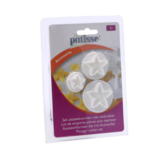 Load image into Gallery viewer, Patisse set uitsteekvormen met uitdrukker 3-delig | 4 stuks
