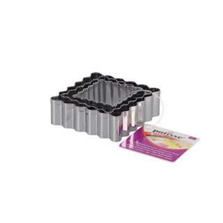 Patisse set uitsteekvormen rvs vierkant 3 delig | 5 stuks