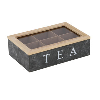Load image into Gallery viewer, Daily home tea theedoos met 6 vakken mdf glas
