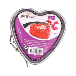 Patisse silver-top mini hart-springvorm 12 cm | 3 stuks