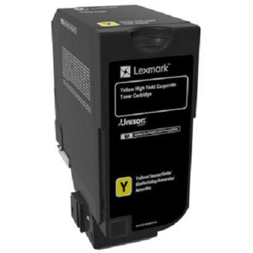 Tonercartridge lexmark 74c2hye geel