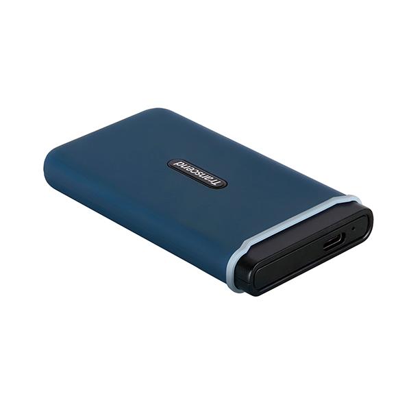 Load image into Gallery viewer, Transcend ts250gesd370c esd370c external ssd, 250gb, usb type-a c, pcie, 1050 950 mb s, navy blue
