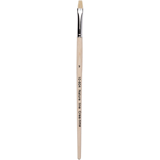 Nature line kwasten, afm 4, l: 18,5 cm, b: 7 mm, korte steel, 12 stuk 1 doos