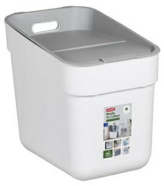 Curver ready to collect prullenbak - 20 liter - wit