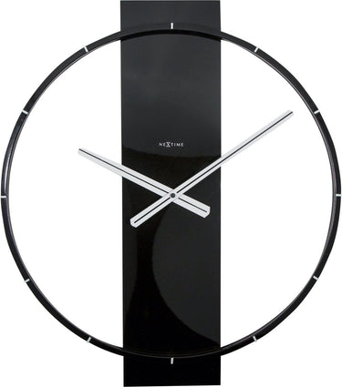 Nextime carl – wandklok – 50.8 × 58.2 × 4.3 cm – hout staal – zwart