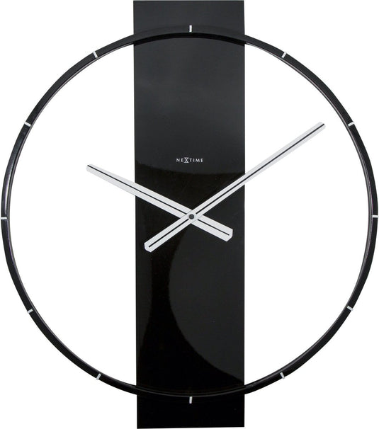 Nextime carl – wandklok – 50.8 × 58.2 × 4.3 cm – hout staal – zwart