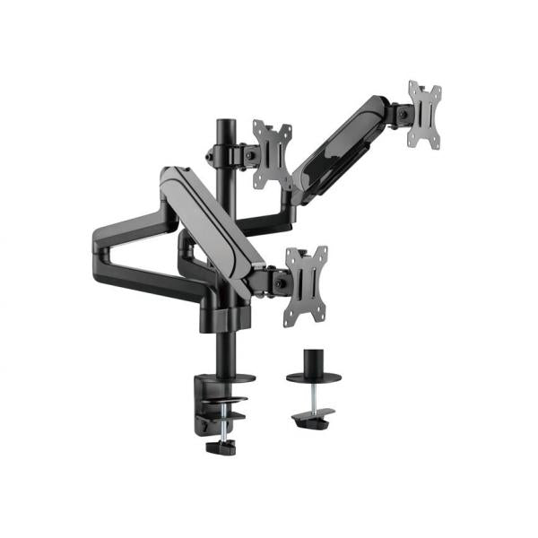 Load image into Gallery viewer, Equip 650134 17 -27 triple monitor desk mount bracket, clamp, 21 kg, 75 x 75 mm, 100 x 100 mm
