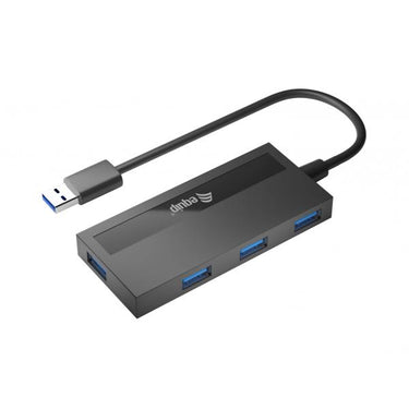 Equip 128956 4-port usb 3.0 hub with usb-c adapter, usb 3.2 gen 1 type-a, 5000 mbit s, black