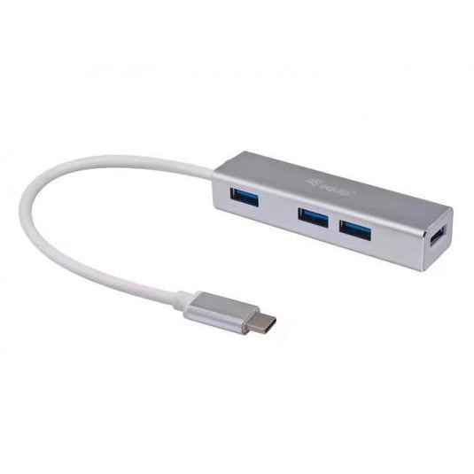 Equip 128958 usb-c to 4-port usb 3.0 hubs, usb 3.2 gen 1 type-c, type-a, 5000 mbit s, silver