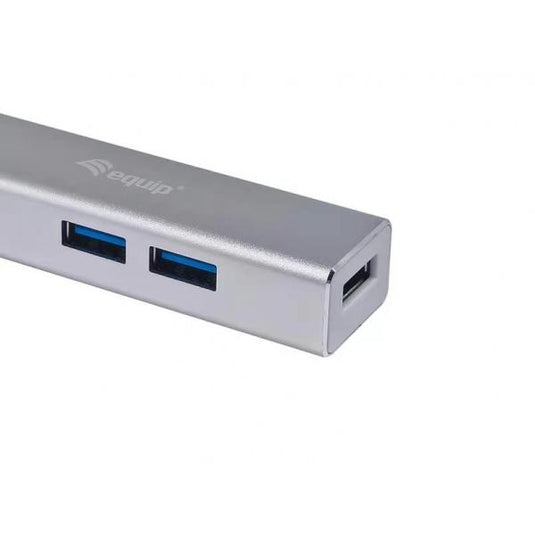Equip 128958 usb-c to 4-port usb 3.0 hubs, usb 3.2 gen 1 type-c, type-a, 5000 mbit s, silver