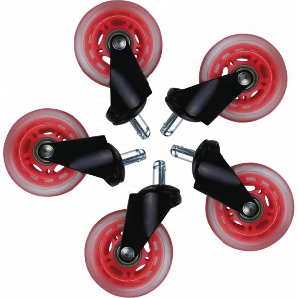 Load image into Gallery viewer, L33t gaming 160530 3inch rubber casters, red, 5pcs
