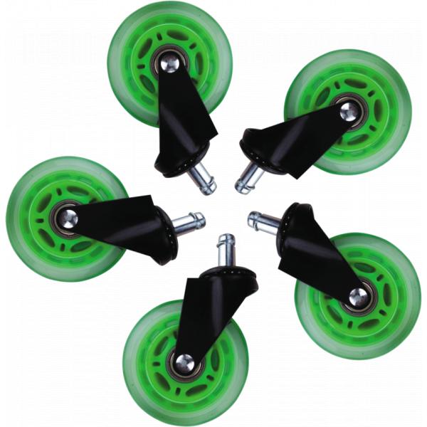 Load image into Gallery viewer, L33t gaming 160531 3inch rubber casters, green, 5pcs
