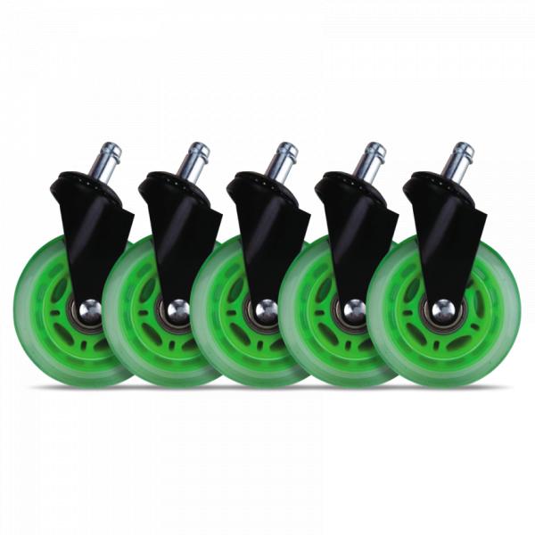 Load image into Gallery viewer, L33t gaming 160531 3inch rubber casters, green, 5pcs
