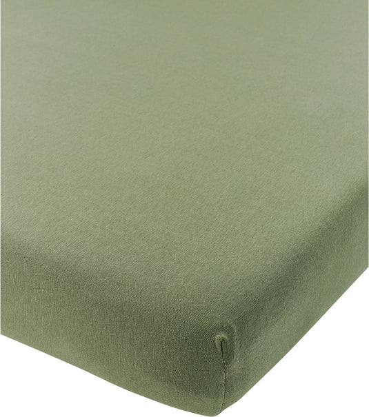 Meyco baby uni hoeslaken juniorbed - jersey - olive green - 70x140 150cm