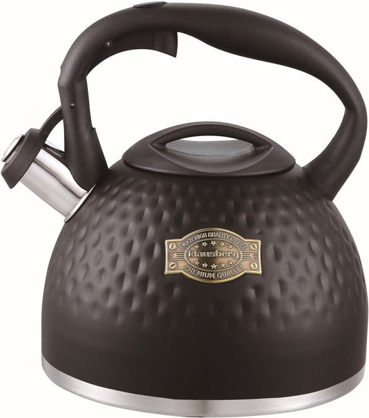 Klausberg kb-7643 - fluitketel - 3 liter - rvs - alle warmtebronnen - zwart