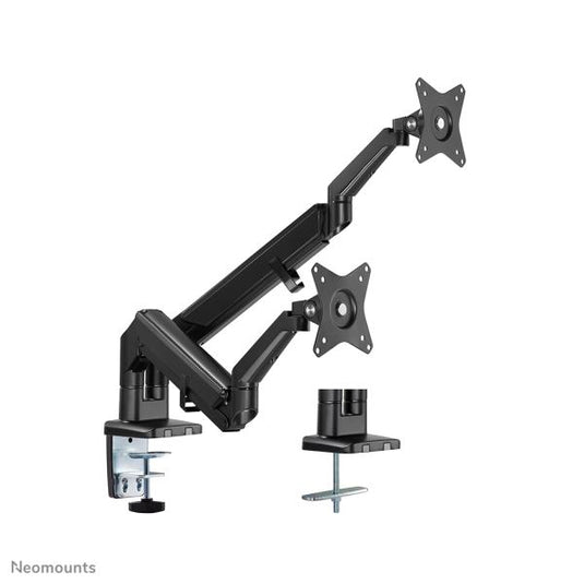 Neomounts ds70-810bl2 desk mount ultra flat, clamp grommet, dual-mount, 17 - 32 inch
