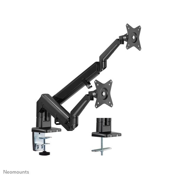 Load image into Gallery viewer, Neomounts ds70-810bl2 desk mount ultra flat, clamp grommet, dual-mount, 17 - 32 inch
