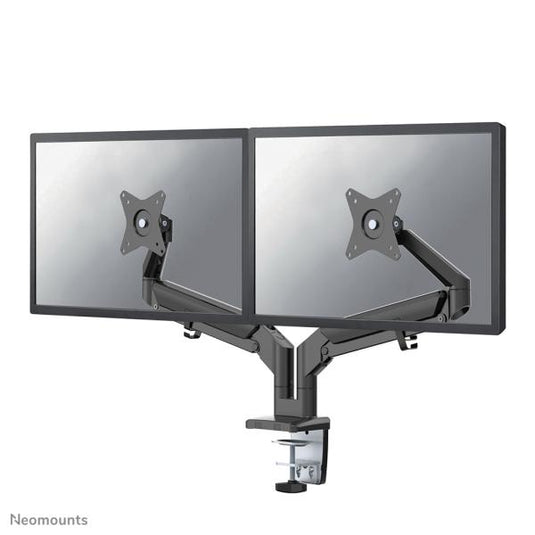 Neomounts ds70-810bl2 desk mount ultra flat, clamp grommet, dual-mount, 17 - 32 inch