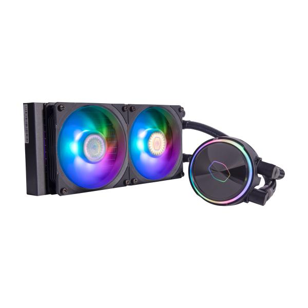 Afbeelding laden in galerijviewer, Cooler master mly-d24m-a23pz-r1 pl240 flux, 240mm radiator, 120mm x2, 0-2300 rpm ± 10%, rgb led
