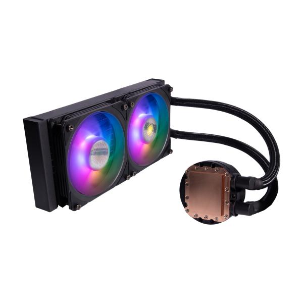 Afbeelding laden in galerijviewer, Cooler master mly-d24m-a23pz-r1 pl240 flux, 240mm radiator, 120mm x2, 0-2300 rpm ± 10%, rgb led
