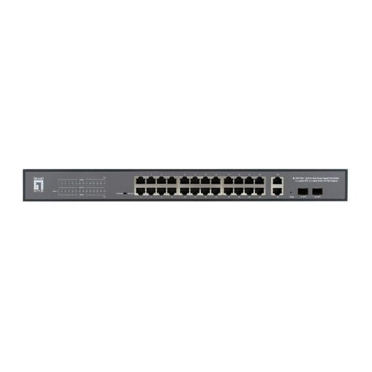 Levelone gep-2841 28-port web smart managed switch, l2, gigabit ethernet, power over ethernet (poe)