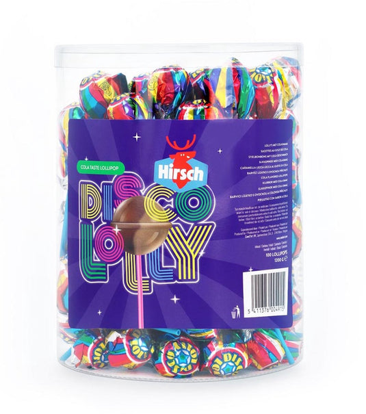 Hirsch - disco lolly - 100x12 gram - cola smaak - lollie
