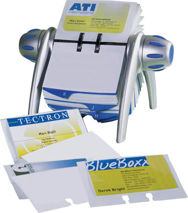 Durable visitekaarthouder visifix flip roterend a-z register zwart-grijs