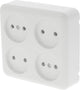 Q-link - wandcontactdoos - opbouw - 4-voudig stopcontact - kinderbeveiliging - polarwit