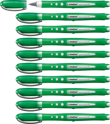 Stabilo worker+ colorful - rollerball 0,5 mm groen - doos 10 stuks