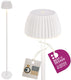 B.k.licht briloner champ - oplaadbare vloerlamp - snoerloze staande lamp - dimbaar - in hoogte verstelbaar - voor binnen en buiten - wit - ø19 x 124 cm