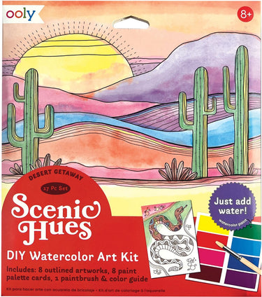 Ooly - scenic hues - d.i.y. aquarel kunst kit - desert getaway
