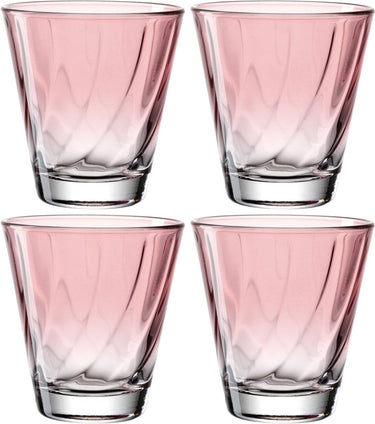 Leonardo twist drinkglas 215ml rood - set 4