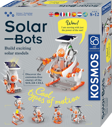 Kosmos solar bots - experimenteerset - bouw 5 robots op zonne-energie - geen batterijen nodig - wissel tussen 4 voertuigen - stem speelgoed - vanaf 8 jaar