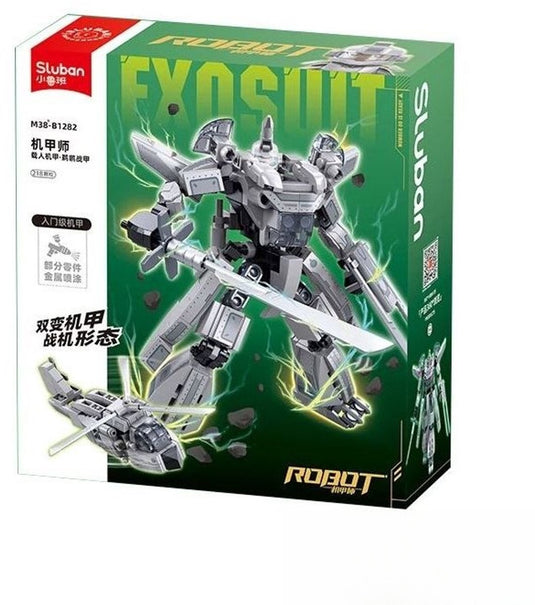 Sluban exosuit robot helikopter bouwspeelgoed 2in1 actiefiguur – constructiespeelgoed – bouwset met 218 bouwstenen – m38‑b1282 – vanaf 6 jaar